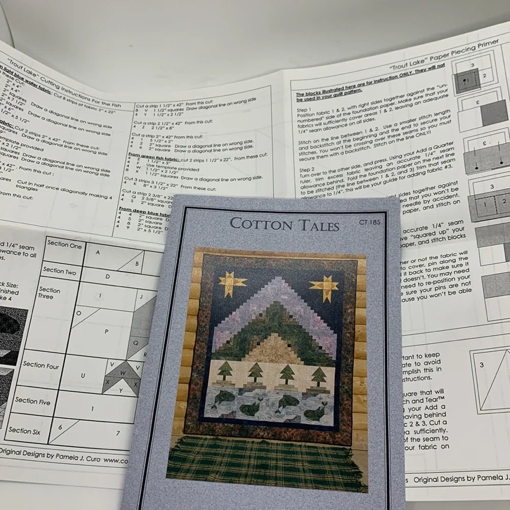 Cotton Tales Vintage 2002 CT185 “Trout Lake” Approx. 50” x 74” Quilt Pattern